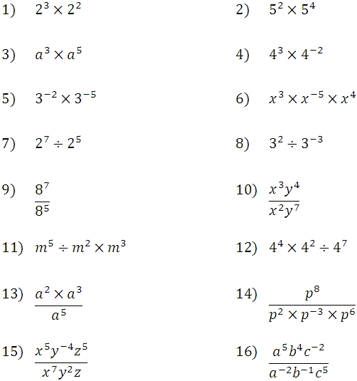 27 Basic Exponents Worksheets Learning Worksheetds Kids