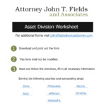 27 Divorce Splitting Assets Worksheet Worksheet Information