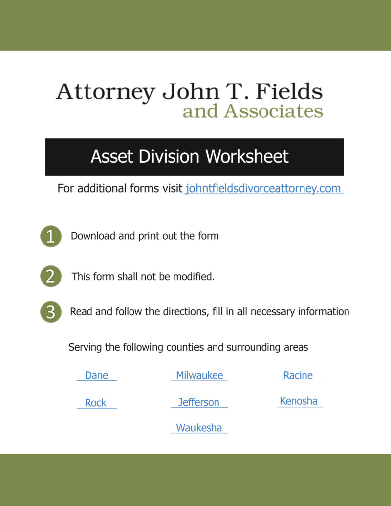 27 Divorce Splitting Assets Worksheet Worksheet Information