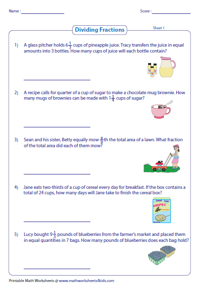 28 Dividing Fractions Word Problems Worksheet Worksheet Project List