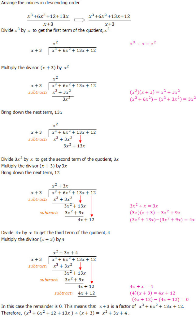 Algebraic Long Division Questions A Level Worksheet Kids