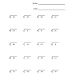 Division 1 Minute Drill Worksheet