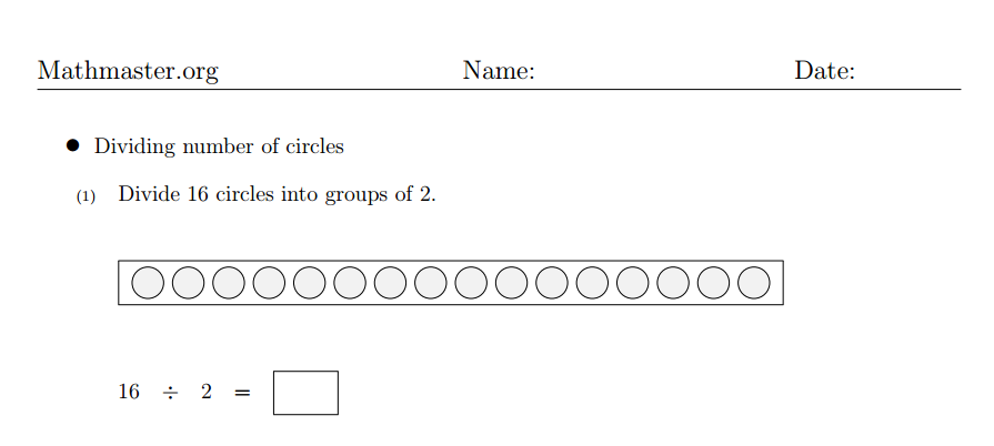 Division By Dots Worksheet Generator Only Up To 20 Dots Division 