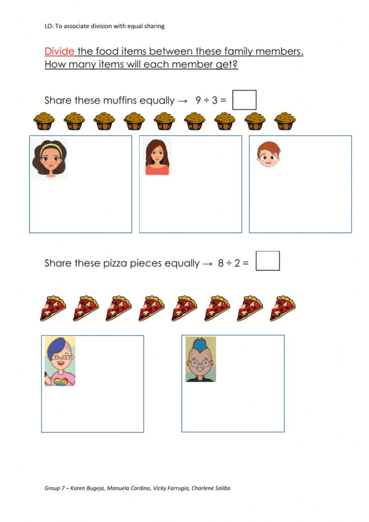 Division By Sharing Worksheet