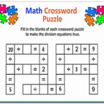 Division Crossword Puzzle Worksheet