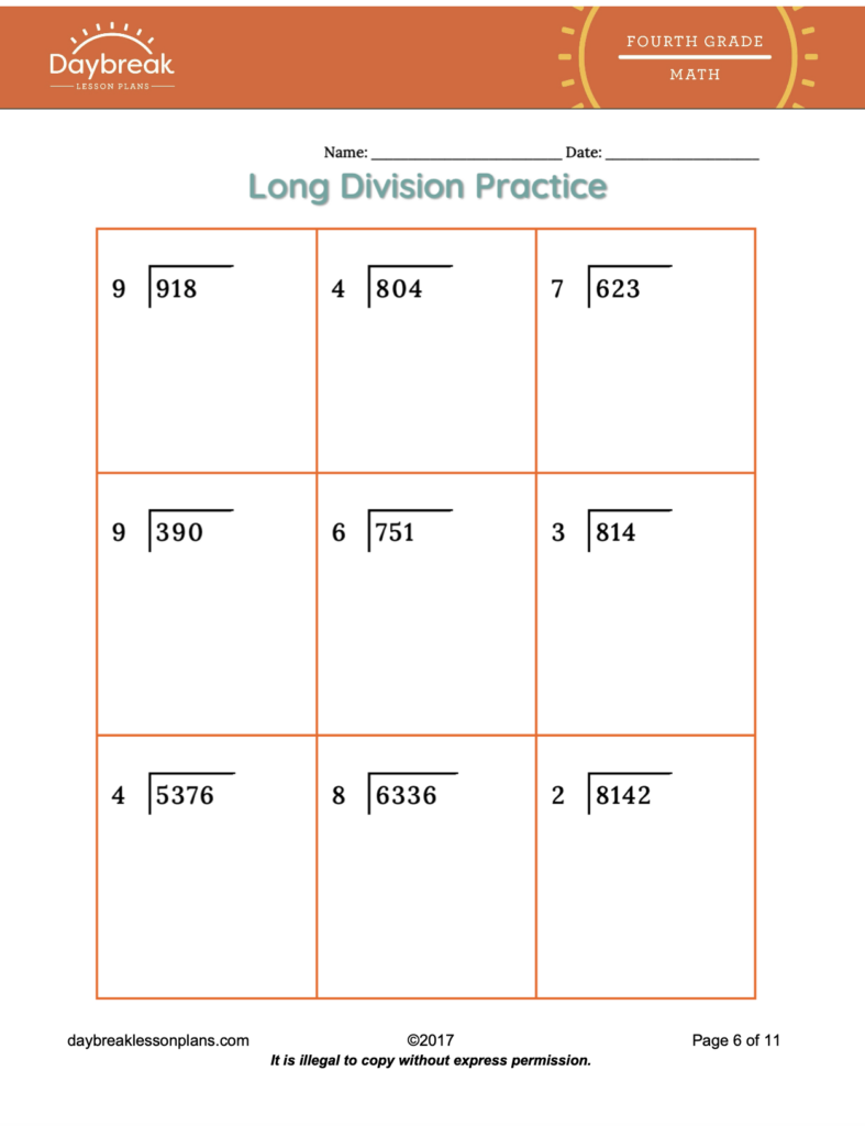 Division With One Digit Divisors