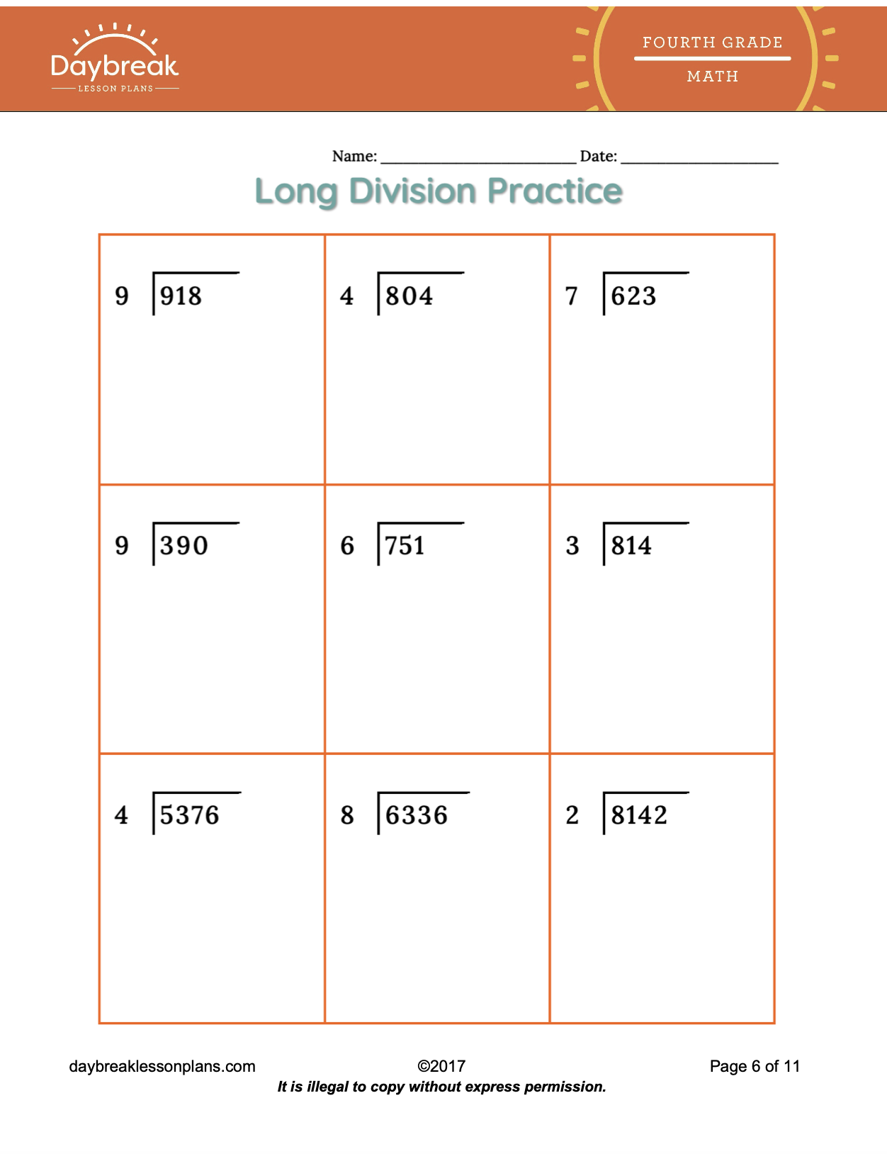 Division With One Digit Divisors Division With One Digit Divisors