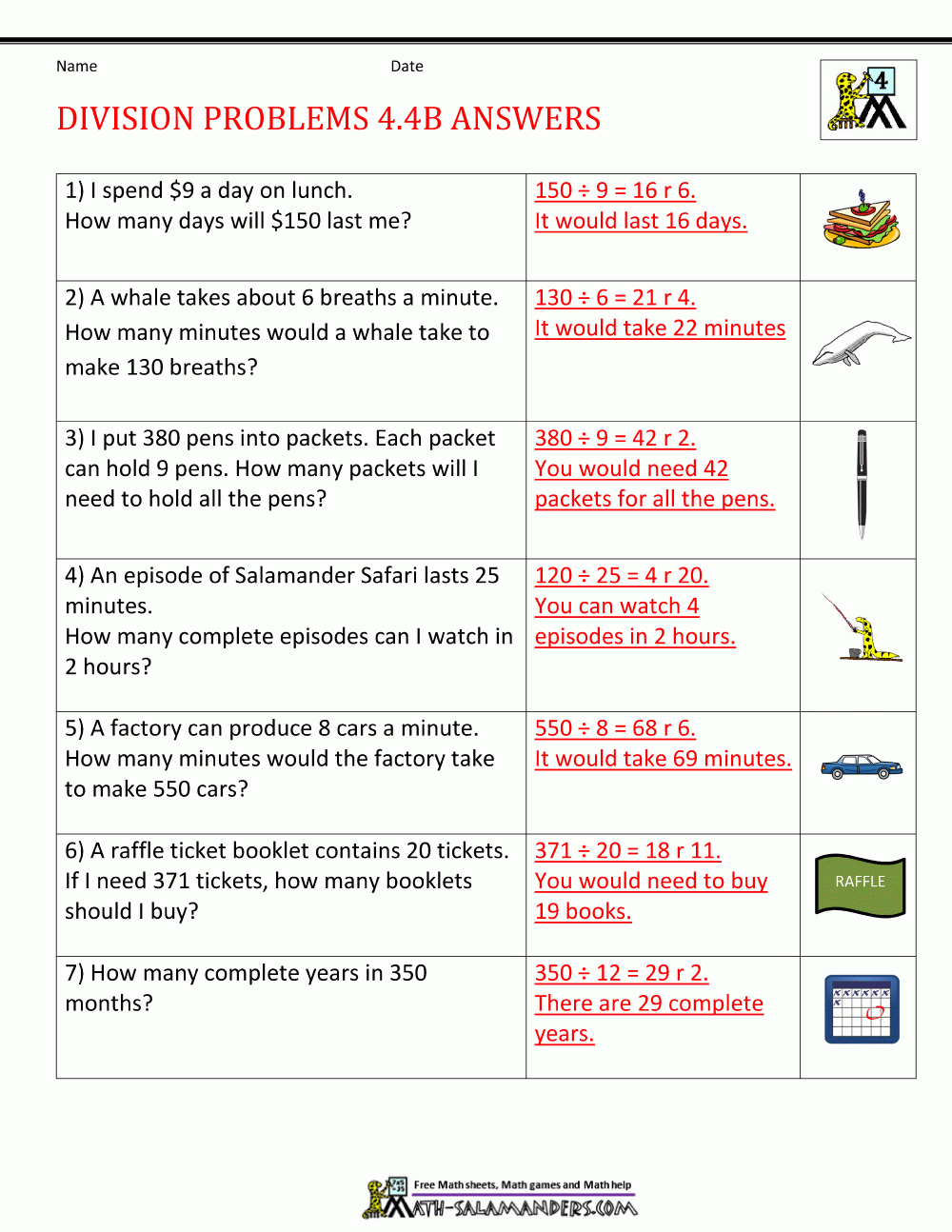 Division Worksheets Grade 4 Division Worksheets Grade 4