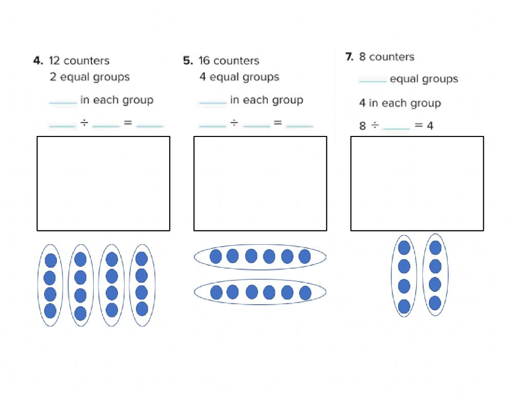 Equal Groups For Division Worksheet