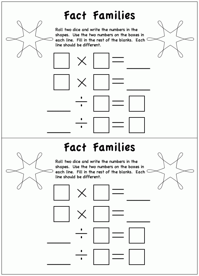 Fact Families Multiplication Division Worksheet Homeschool Helper 