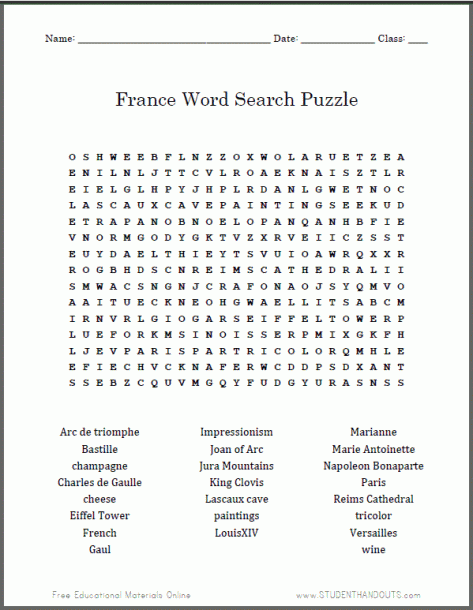 French Worksheets 6th Grade