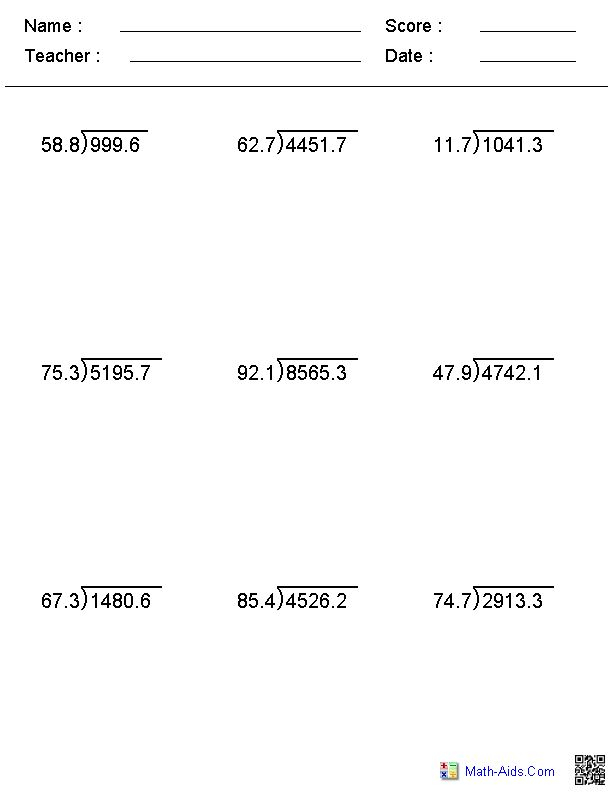 Grade 7 Long Division Sums Long Division Worksheets 4 Digits By 2 
