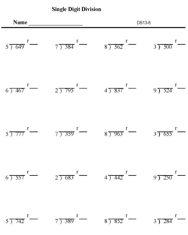 Kumon Division Worksheets