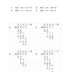 Long Division 3 And 4 Digits Numbers Divide By Two Digits Number With