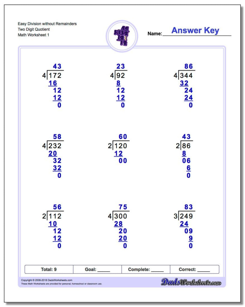 Long Division Worksheets