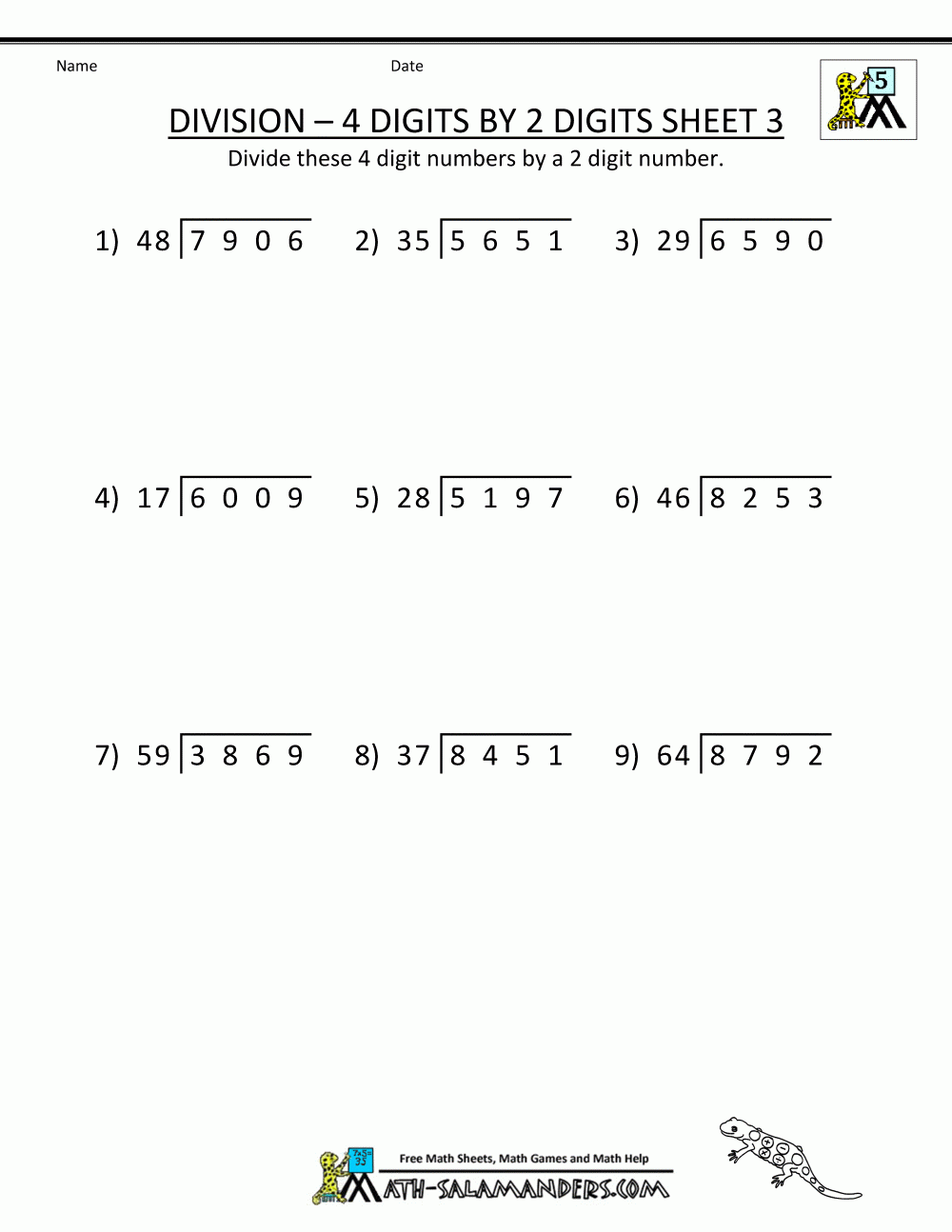 Long Division Worksheets For 5th Grade Long Division Worksheets For 5th Grade