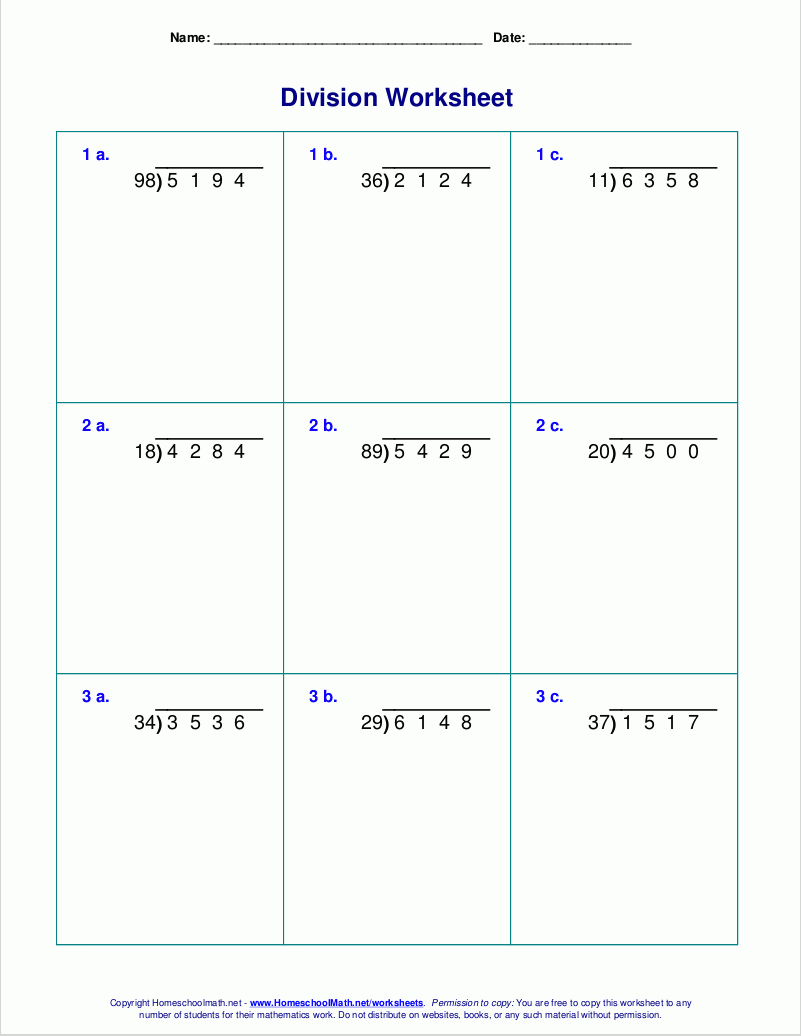 Long Division Worksheets For Grades 4 6 Long Division Worksheets For Grades 4 6