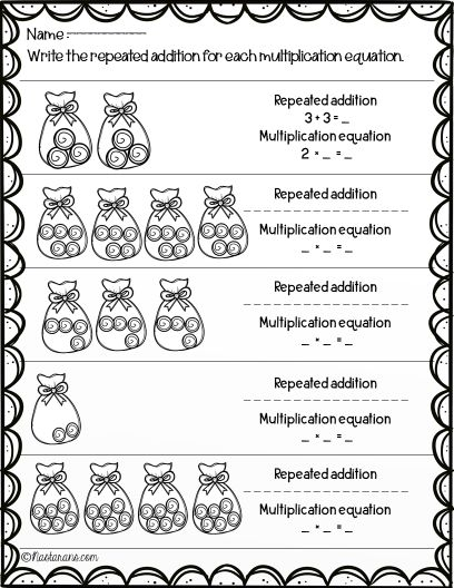Multiplication Worksheets 3rd Grade Arrays Repeated Addition Number 