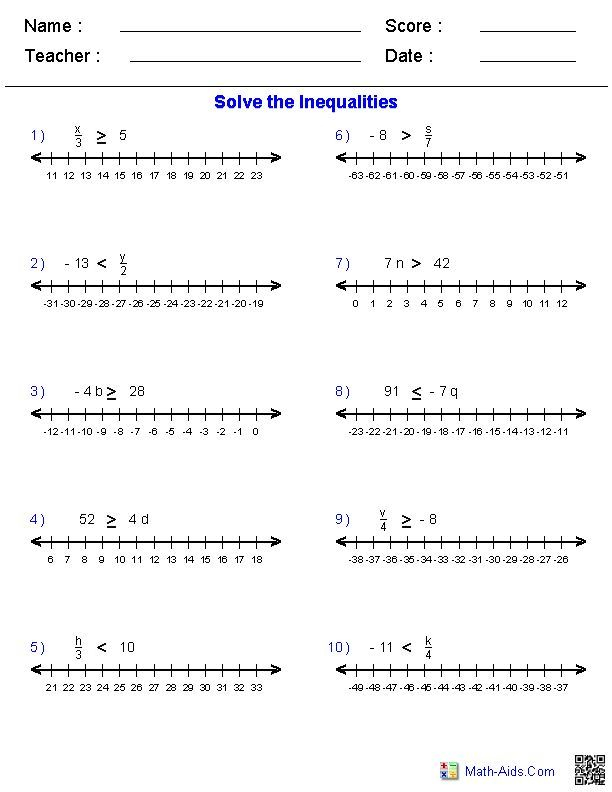 One And Two Step Inequalities Worksheet Pdf Worksheet Life INFO