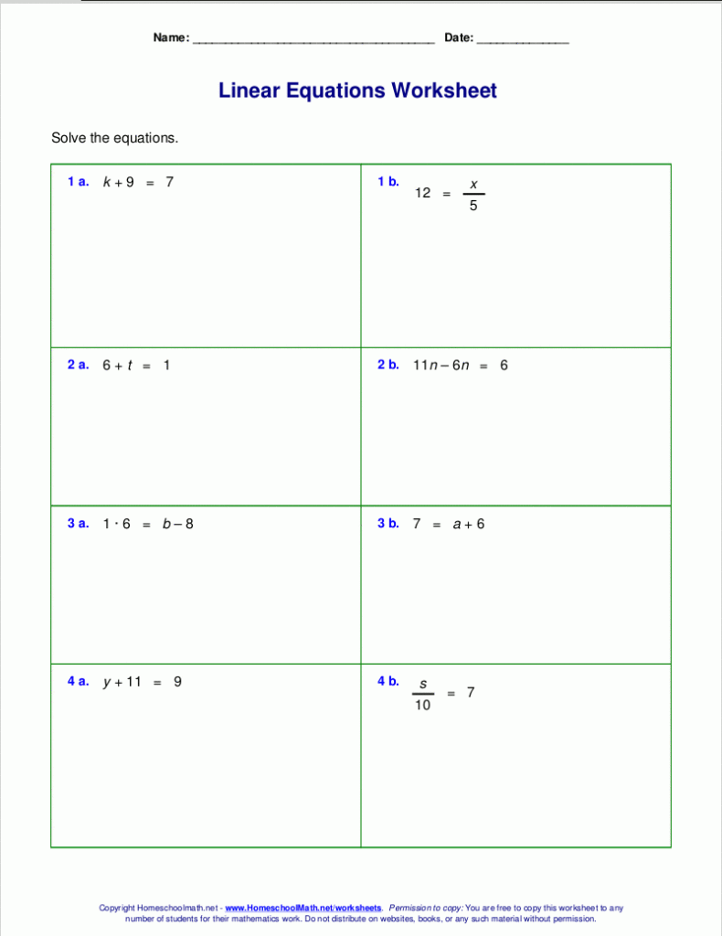 One Step Equations Multiplication And Division Worksheet Kuta Times 