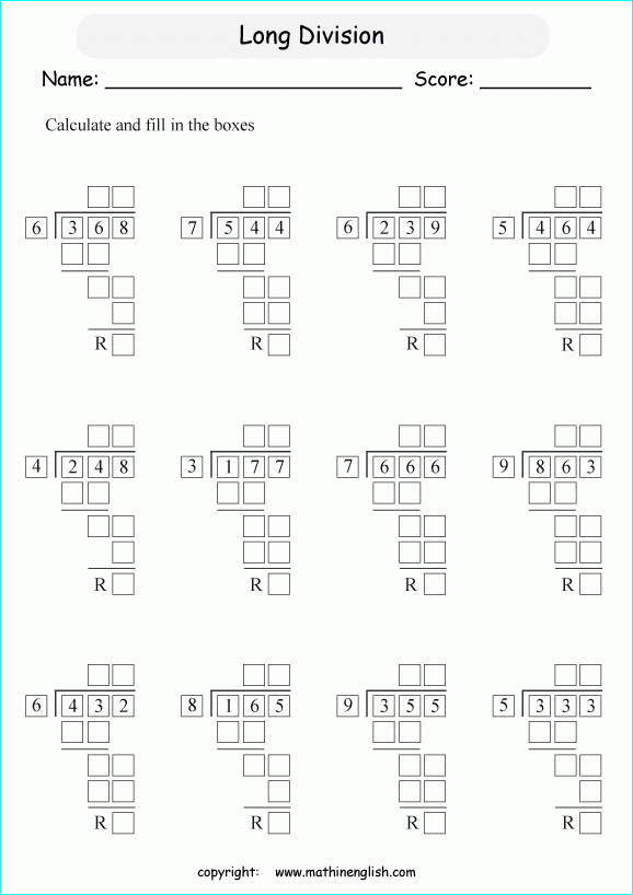 Printable Primary Math Worksheet Math Division Worksheets Math 