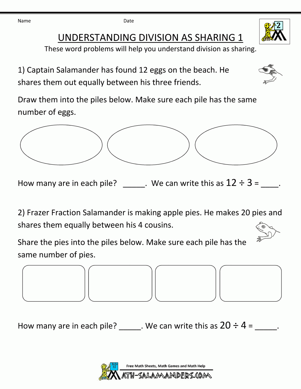 Second Grade Division Worksheets Second Grade Division Worksheets