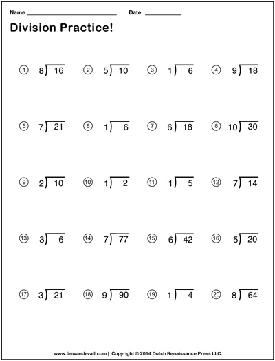 Simple Division Worksheets For Kids Free Printable PDF