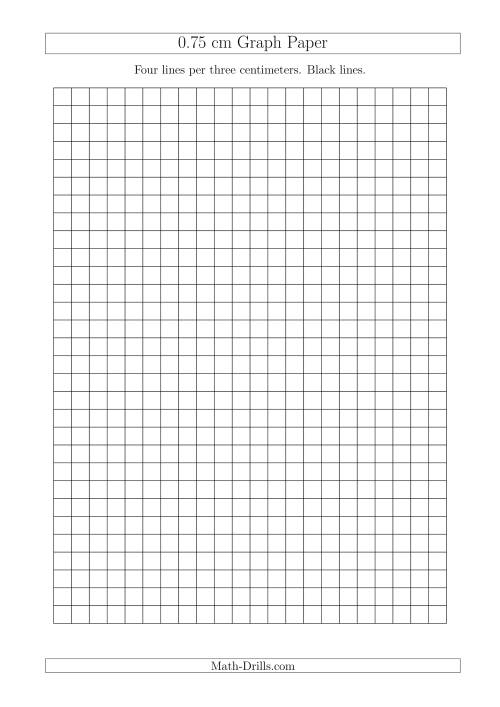 0 75 Cm Graph Paper With Black Lines A4 Size A 