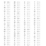 100 Horizontal Multiplication Division Questions Facts 1 To 10 Euro