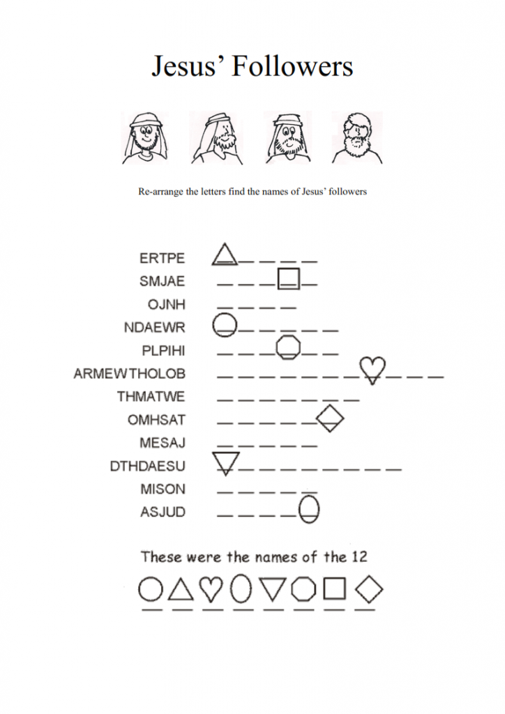 12 Disciples Worksheet TUTORE ORG Master Of Documents