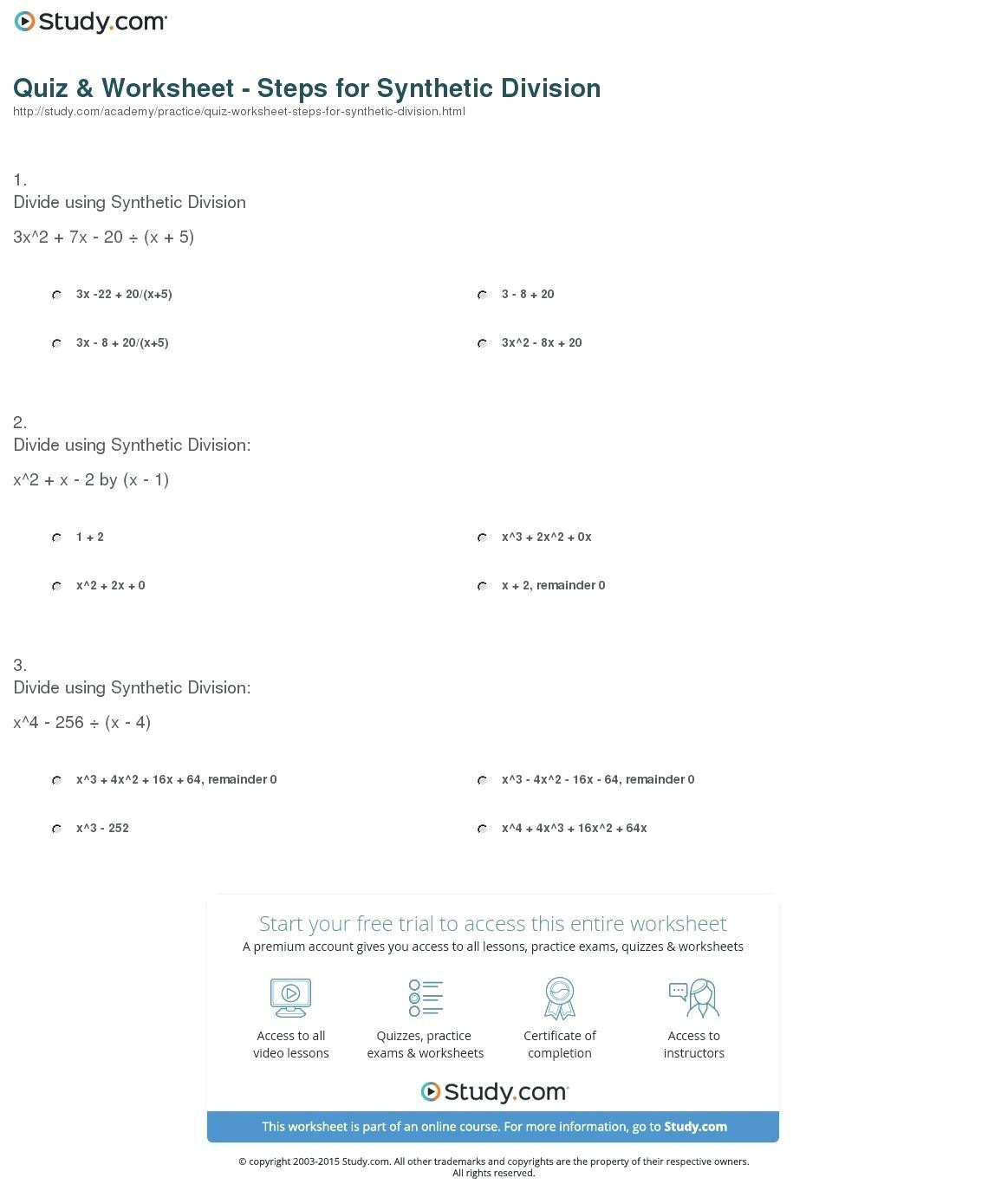 30 Synthetic Division Worksheet With Answers Education Template 30 Synthetic Division Worksheet With Answers Education Template