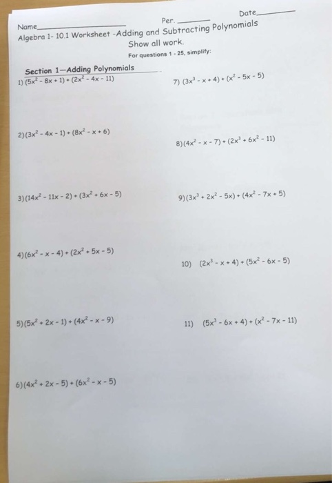 35 Polynomials Worksheet With Answers Worksheet Source 2021