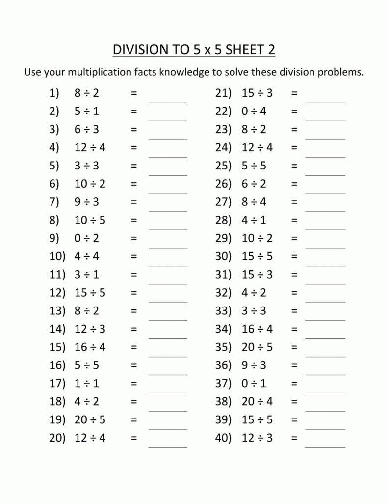 3rd Grade Division Worksheets Best Coloring Pages For Kids
