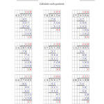 4 Digit By 2 Digit Long Division With Remainders With Grid Assistance E