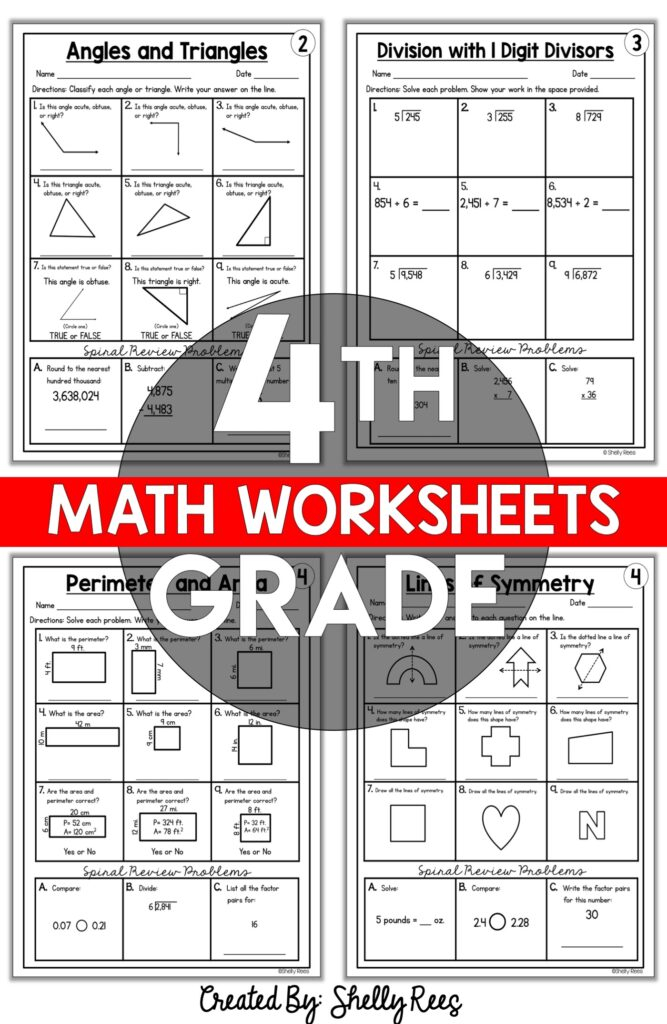 4th Grade Math Worksheets Free And Printable Appletastic Learning