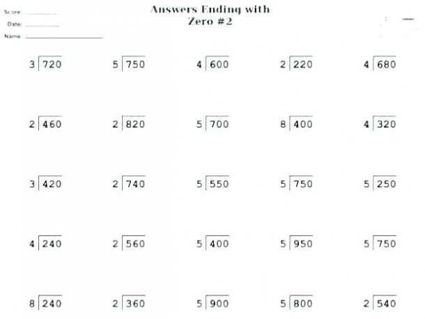 8th Grade Long Division Printable Worksheet