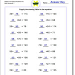 Addition Pre Algebra Worksheets