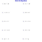 Algebra 1 Worksheets Equations Worksheets Algebra Worksheets One