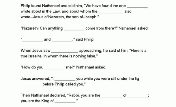 Blank Bible Study Worksheet