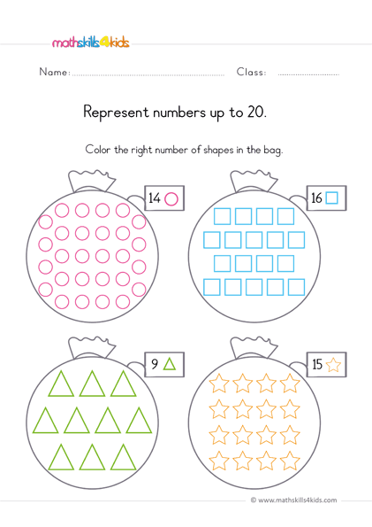 Counting To 20 Worksheets For Preschool Pre K Free Counting To 20
