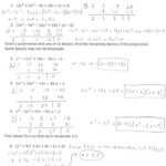 Dividing Polynomials Long And Synthetic Division Worksheet Answers Db
