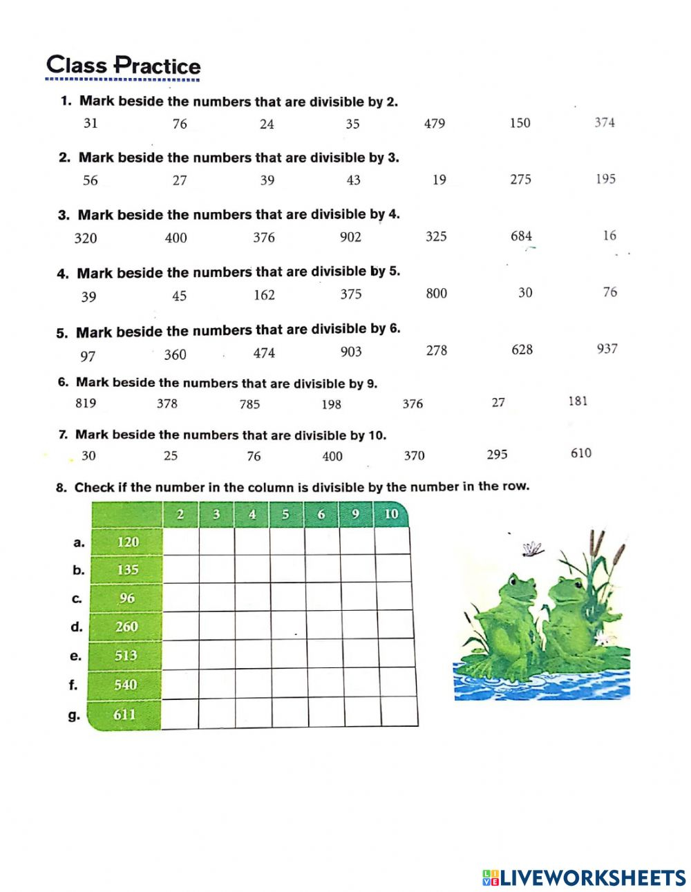 Divisibility Rules Interactive Exercise Divisibility Rules Interactive Exercise