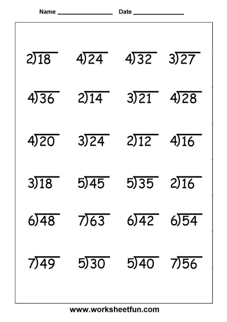 Division 4 Worksheets Printable Math Worksheets Division 