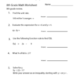 Eighth Grade Math Practice Worksheet Worksheets Worksheets