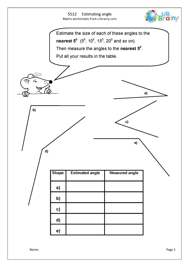 Estimating Angles Geometry Shape For Year 5 age 9 10 By URBrainy