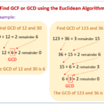 Find GCF Or GCD Using The Euclidean Algorithm solutions Examples