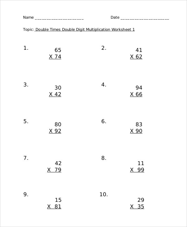 FREE 8 Sample Multiplication And Division Worksheet Templates In PDF 