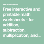 Free Interactive And Printable Math Worksheets For Addition