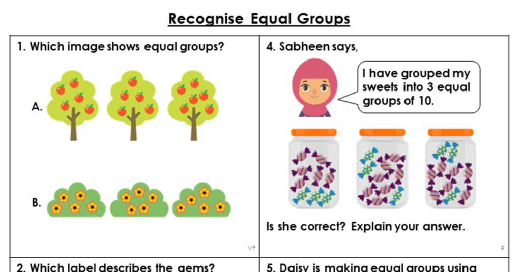 Free Year 2 Recognise Equal Groups Lesson Classroom Secrets 