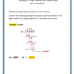 Grade 4 Math Worksheet Dividing 4 By 1 Digit Numbers With Remainder K5